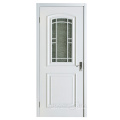 Gabon Hemlock Luxury Art Glass Design Double Door Solid Wood Door For Village Main Front Interior